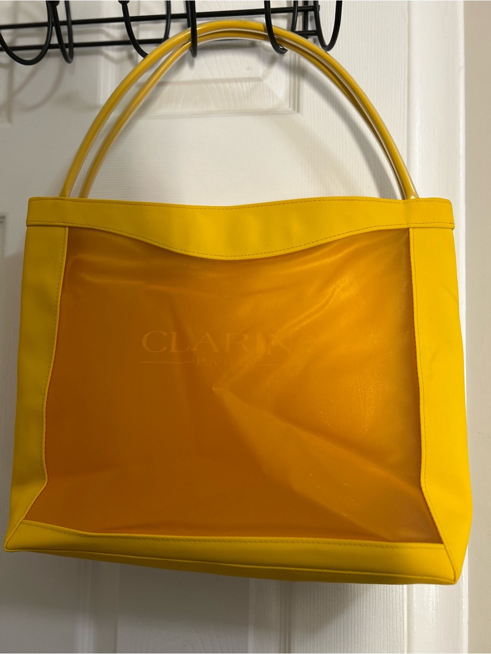 Clarins Paris Yellow Clear beach bag